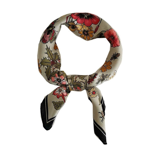 FONYVE Silk Feeling Scarf Medium Square Satin Head Scarf for Women 27.5 × 27.5 inches