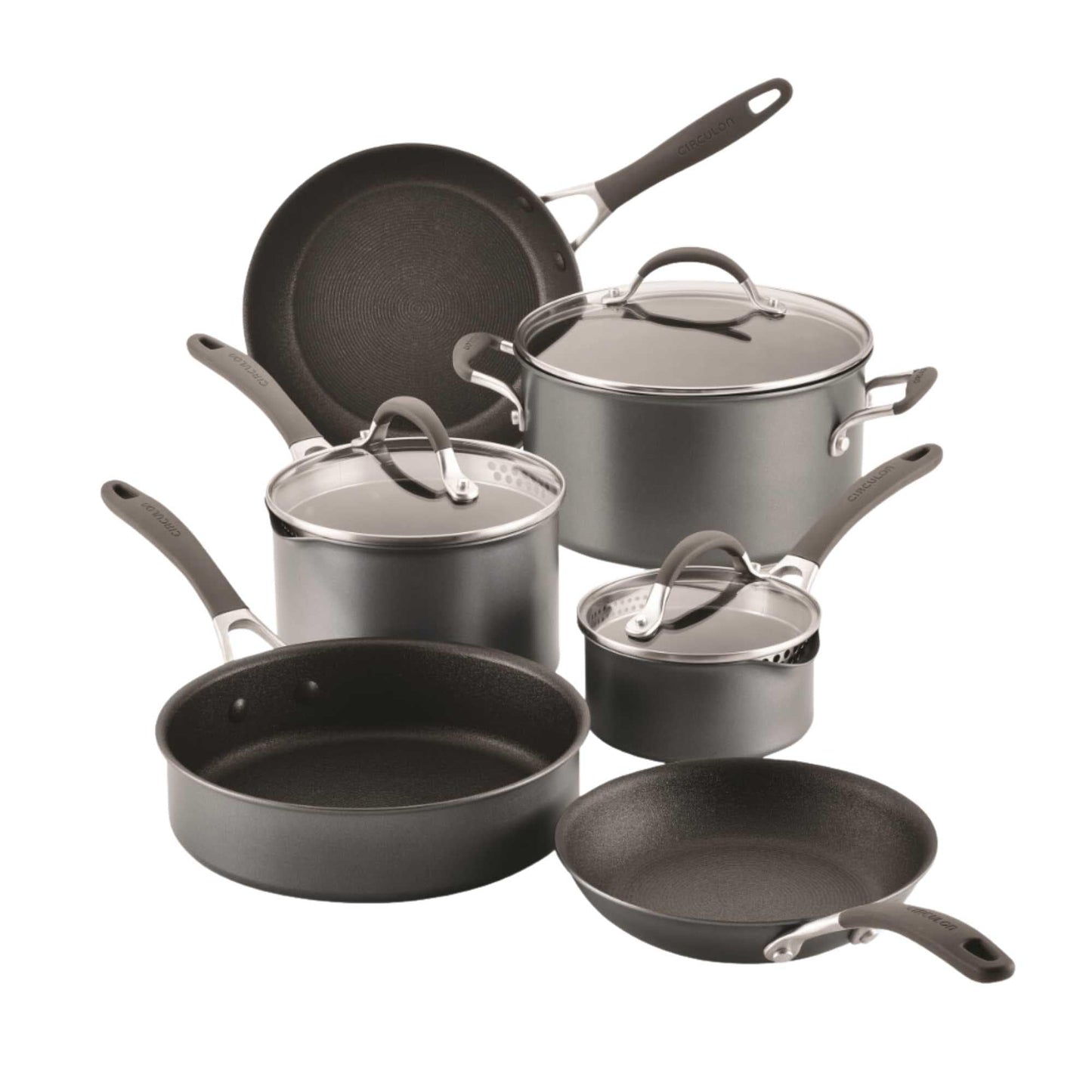 Circulon A1 Series with ScratchDefense Technology Nonstick Induction Cookware/Pots and Pans Set, 9 Piece, Graphite