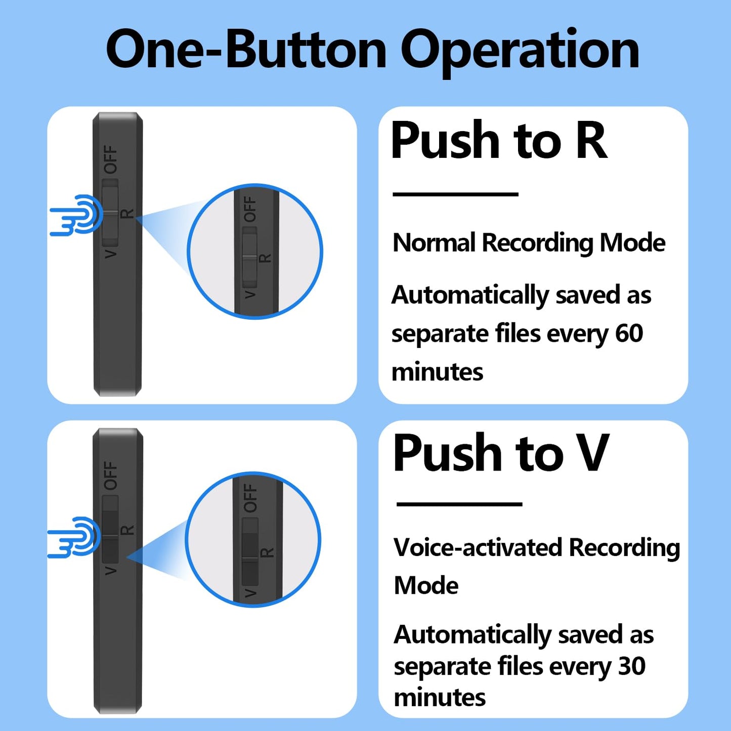Voice Recorder - 64GB Digital Voice Recorder with Noise Reduction, Voice Activated Recorder for Study Lectures Meetings Interviews, Portable Audio Recorder with Earphones, Easy to Use