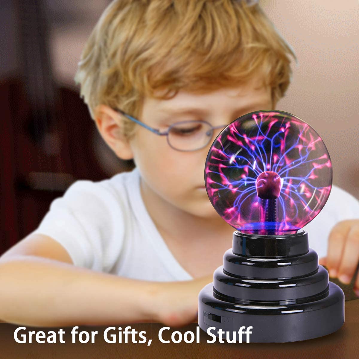 Stemclas Plasma Ball/Light/Lamp, Static Electricity Globe Electric Lightning Ball, Touch Sensitive, USB Powered, Amazing Gift for Parties, Birthday and Holiday, 3 Inch, for Age Over 14 Years Old