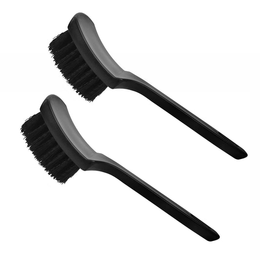 Carpet & Floor Mat Cleaning Brush - 2pcs Black Scrub Brush w/ Wheel Brush for Car Interior & Tires