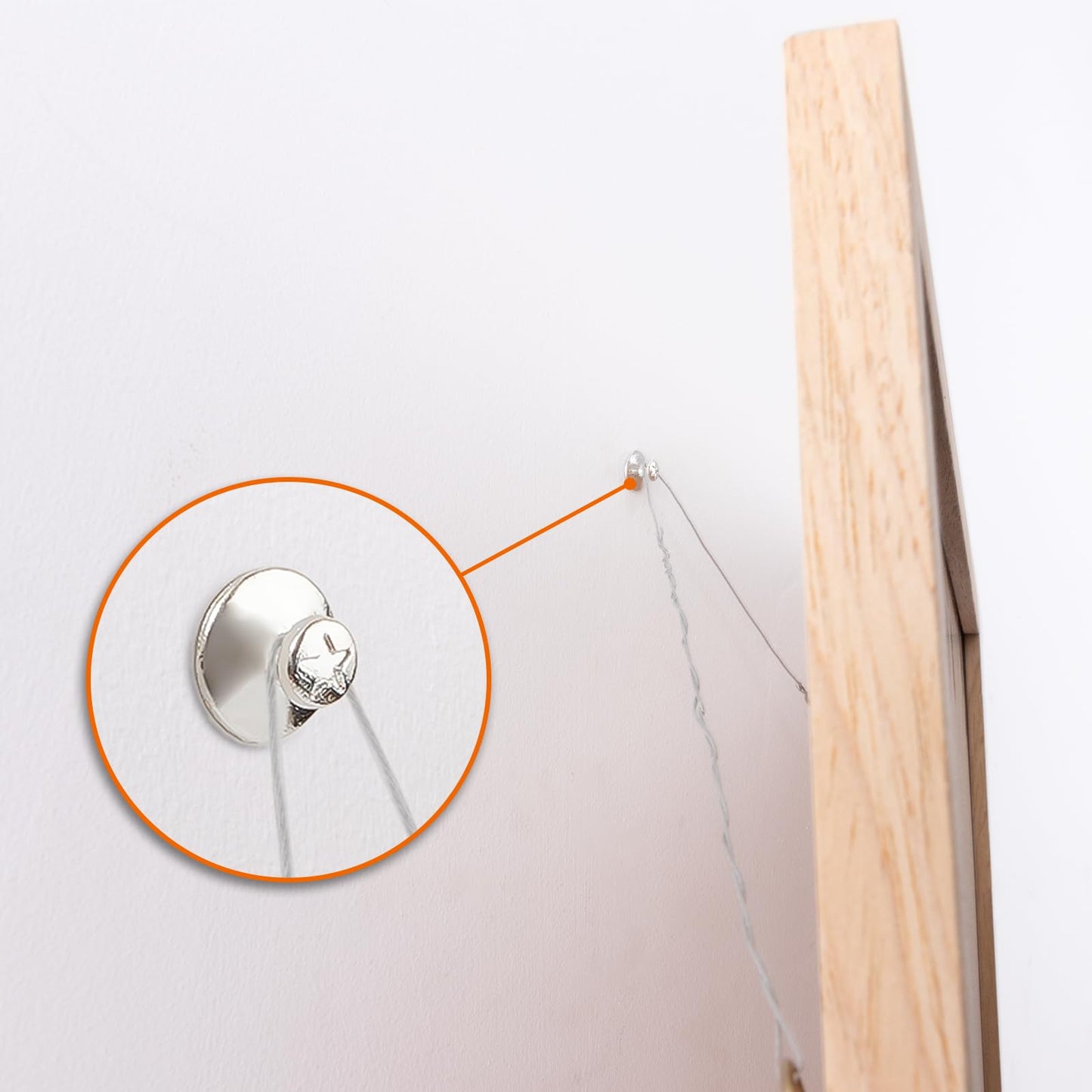 KURUI 60Pcs Double Headed Nails for Hanging Pictures, Wall Hangers Without Nails, Thumb Tacks for Wall, Renter Friendly Decor Push Pins for Tapestry Frame Art, Picture Hangers-Silver