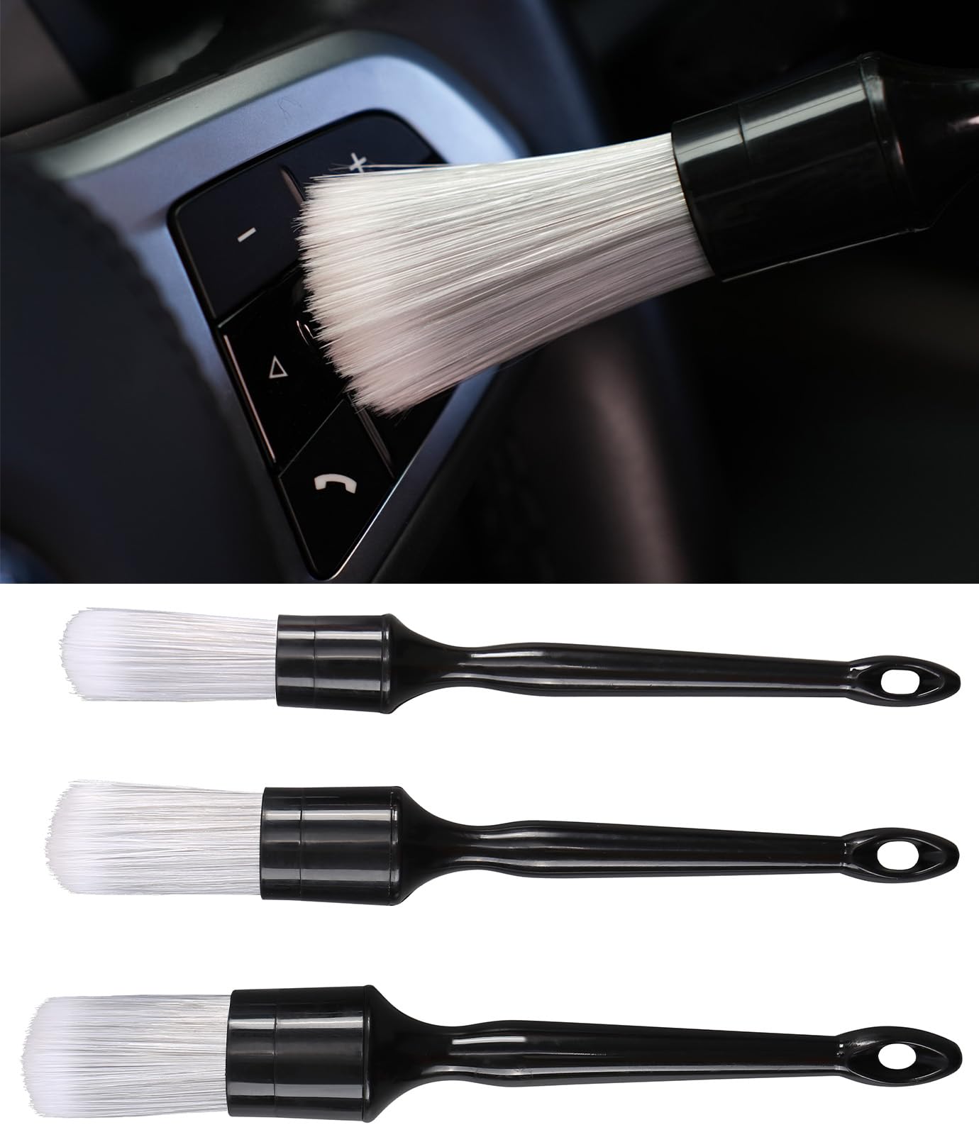 Birbenben Car Exterior and Interior Detail Brushes, Scratch Free Auto Cleaning Brush Kit, Soft Synthetic Bristles Detailing Brush, Car Care Cleaner Duster Supplies Set for Vehicles Wheels, Vent