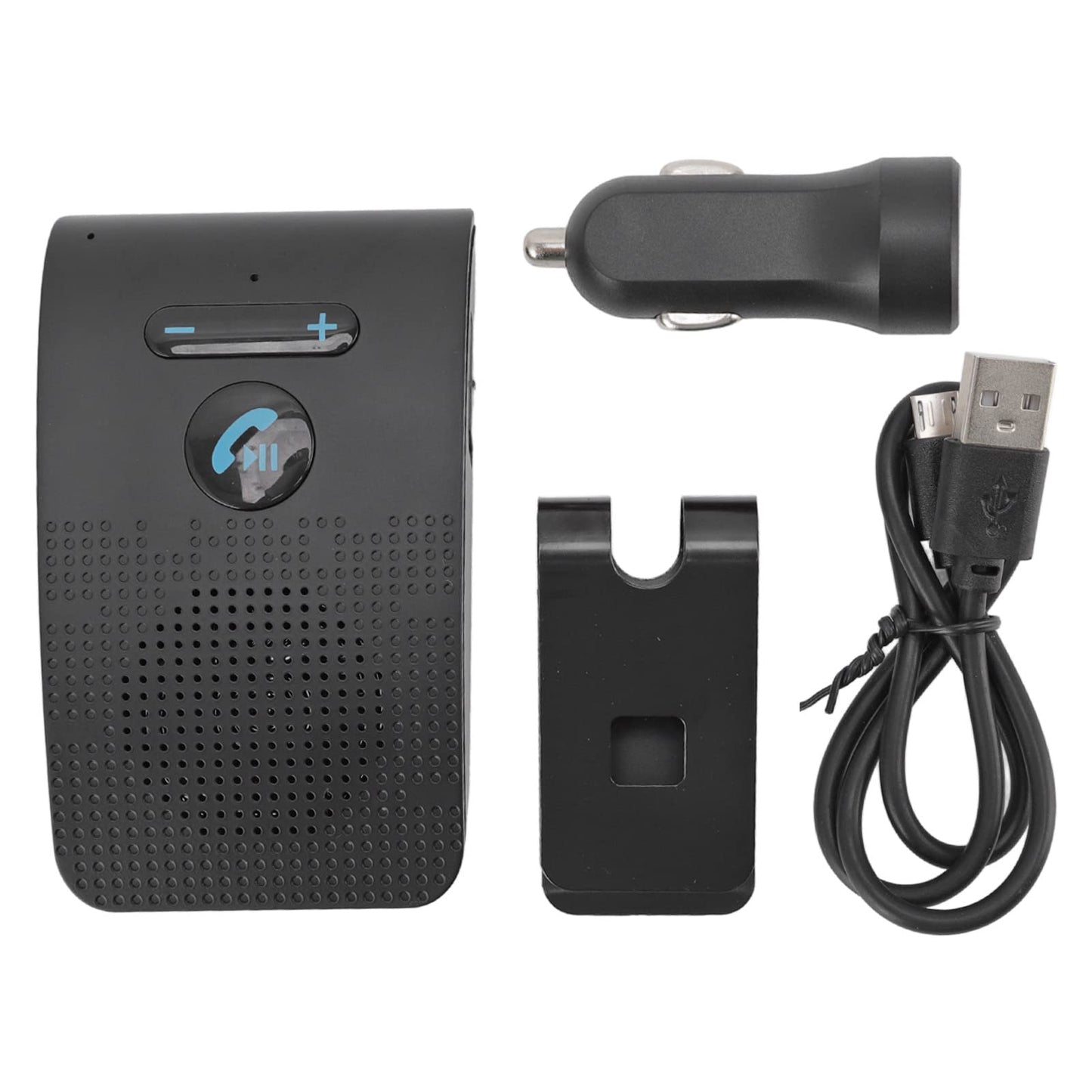 Handsfree Bluetooth for Phone Car Kit, Bluetooth Car Speaker Auto Power On Navigation Assistant Car Visor Bluetooth Receiver with Back Clip, Cars Handsfree Speakerphone Adapter