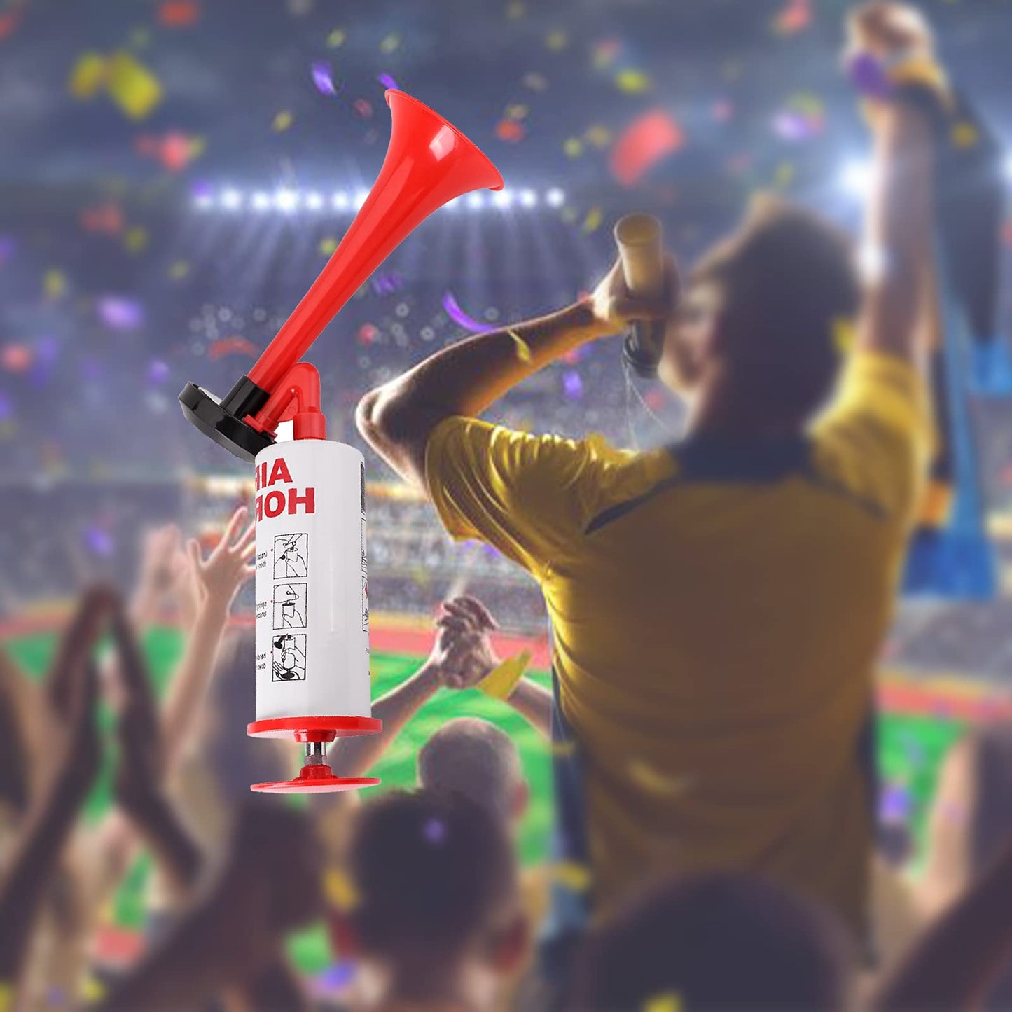 AOLIHAN 4Pcs Handheld Air Horn, Aluminum Portable Handheld Air Pump Horn, Loud Noise Maker Safety Horn for Boats Cars Sporting Events Camping Reusable Eco-Friendly (Handheld air horn 4pcs)