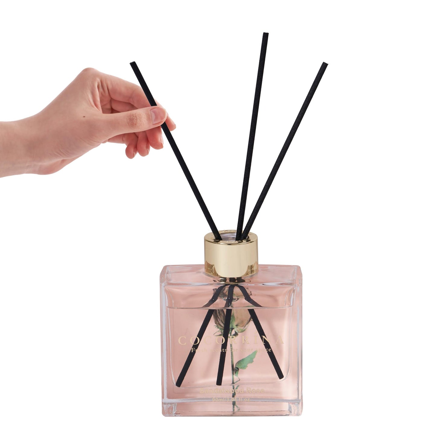 COCORRÍNA Reed Diffuser Set of 3-3 Pack/ 3.04 Fl.oz Diffuser with 24 Sticks Cashmere Vanilla/Sandalwood Rose/Clean Linen Reed Diffuser for Home Bathroom Office Decor