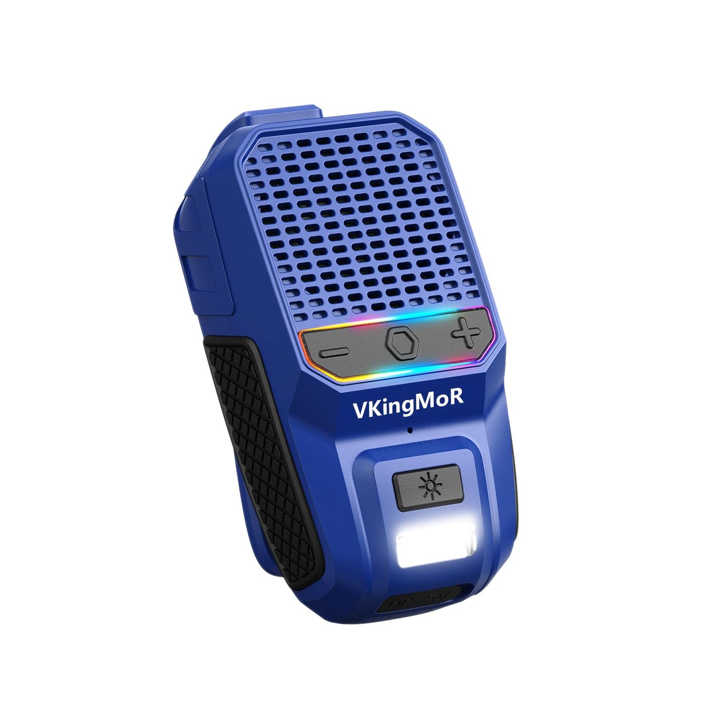 Wearable Bluetooth Speaker, Clip-On Portable Speaker with Built-in Mics Hands-Free Music and Calls for Hiking/Biking, Portable Bluetooth Speakers with LED Light, 15H Battery Life Speakers(Blue)