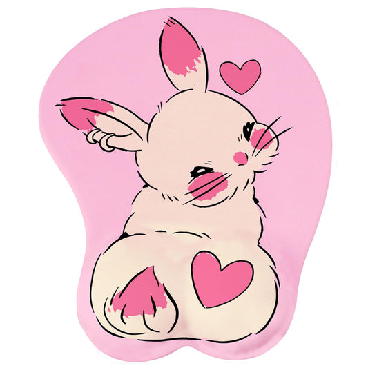 Mouse Pad with Wrist Rest, Ergonomic Mouse Pad with Memory Foam Wrist Rest Cushion, Non-Slip Rubber Base Gaming Mice Pad for Home Office Computer Laptop, Pink Bow