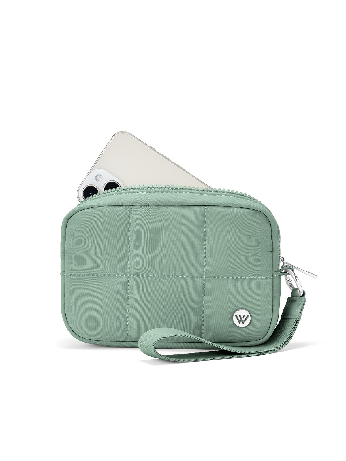 WESTBRONCO Puffer Wristlet Wallets for Women RFID Nylon Wallet with Zipper Quilted Purse for Travel Passport Credit Card Holder Phone