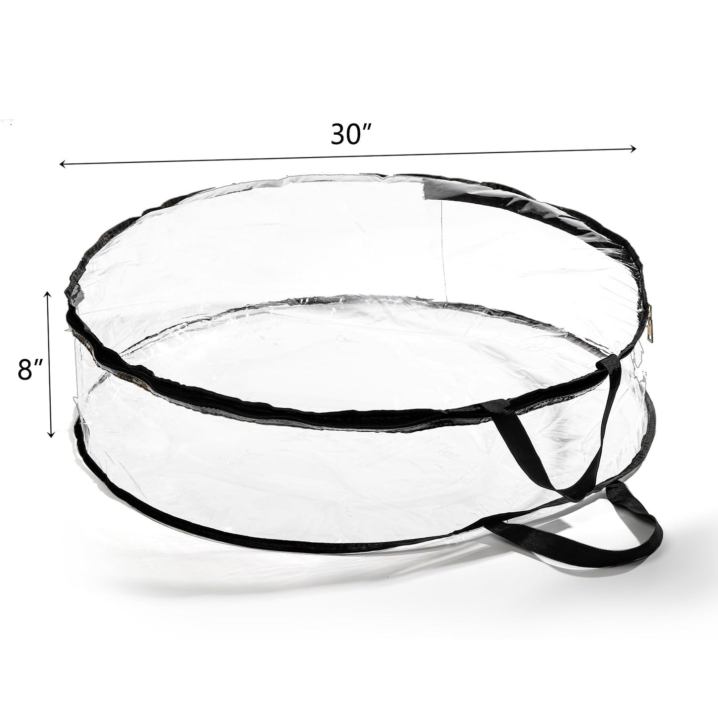 Hedume 2 Pack Wreath Storage Bag, 30" X 8" Clear Everyday Bag, Christmas Wreath Storage Container with Dual Zippered and Reinforced Handle for Holiday Seasonal Wreath Garland