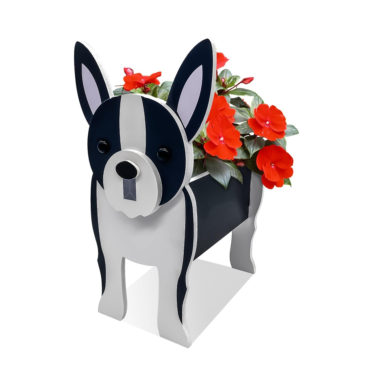 Bamboo's Grocery LoKii Boston Terrier Dog Planter, Cute Dog Plant Pot, Animal Shape Plant Containers, for Outdoor Indoor and Garden Decoration Plants