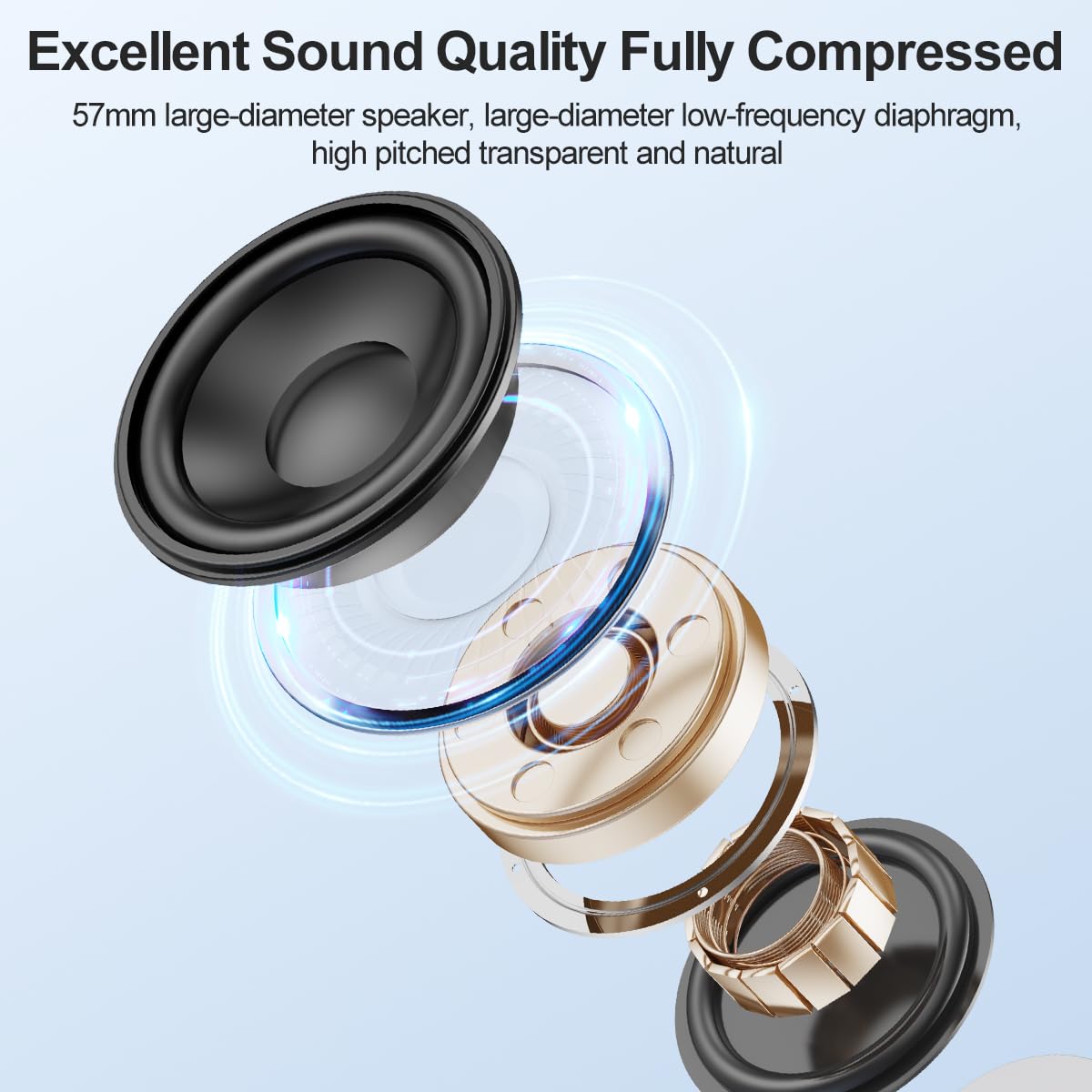 CofunKool Portable Bluetooth Speaker with AUX Input, 8W Loud Stereo Sound, RGB Light, TWS Pairing, Wireless BT 5.3, TF-Card/USB Flash Drive Input, for Home Outdoor Party