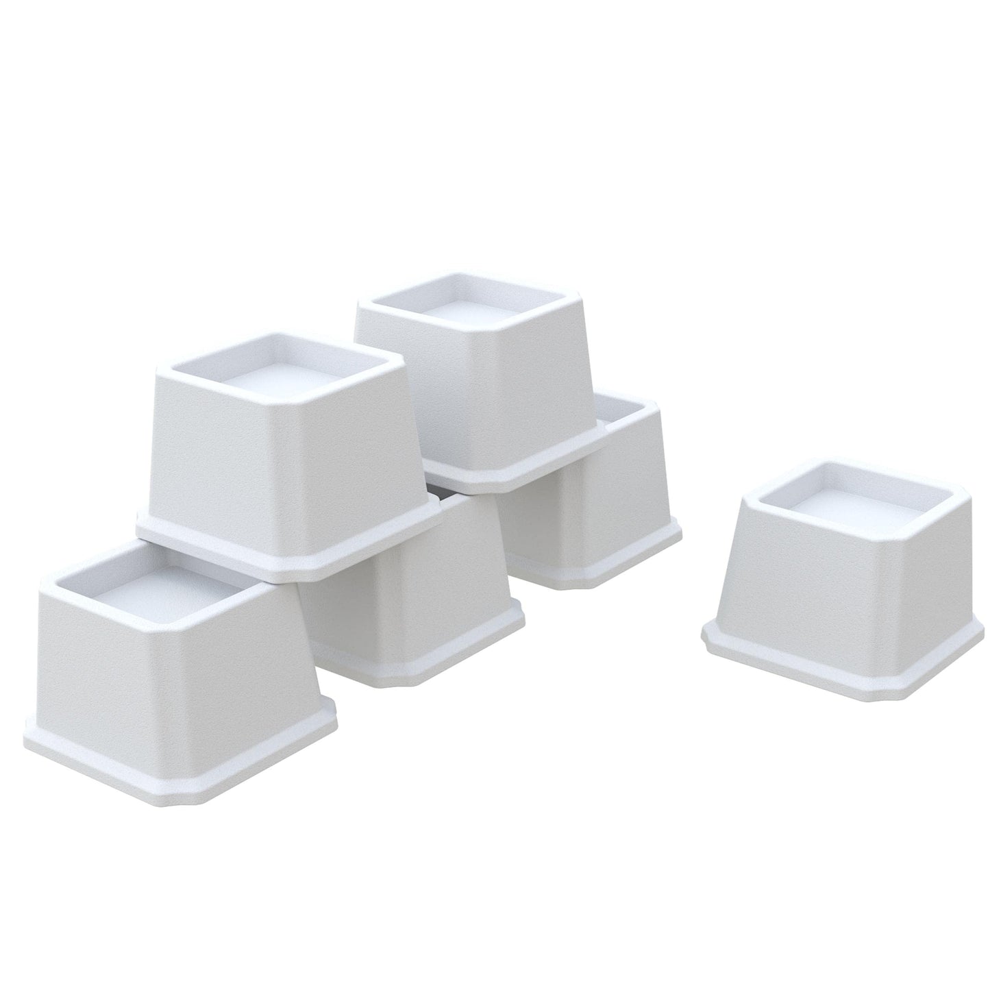 Whynonap Bed Risers 2 Inch Heavy Duty Bed Elevators, Set of 6 Lifts Up 2000 lbs Furniture Riser for Sofa and Table, White