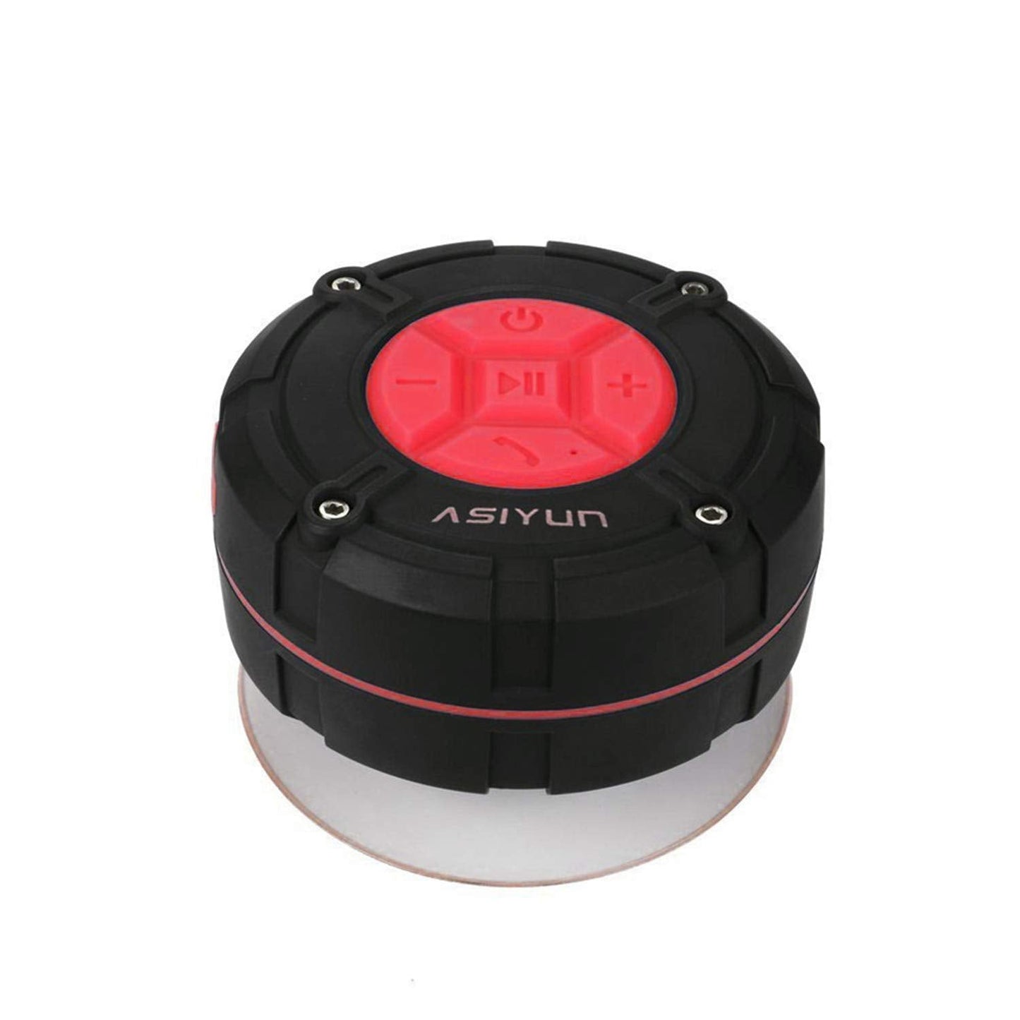 ASIYUN Shower Speaker, IPX7 Waterproof Bluetooth Speaker with HD Bass, Suction Cup & Durable Hook, Built-in Mic for Hands-Free Calls, Pool, Beach, Outdoor(Red)