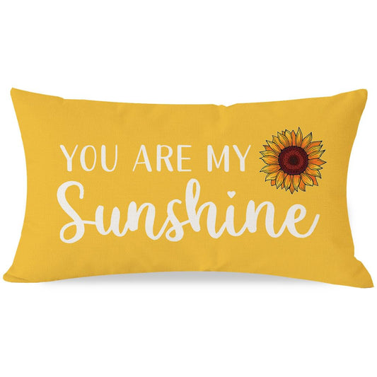 PANDICORN You are My Sunshine Throw Pillow Cover 12x20 Inch Sunflower Yellow Outdoor Spring Summer Farmhouse Decorations Lumbar Decorative Cushion Case for Home Living Room Bedroom Sofa Couch Decor