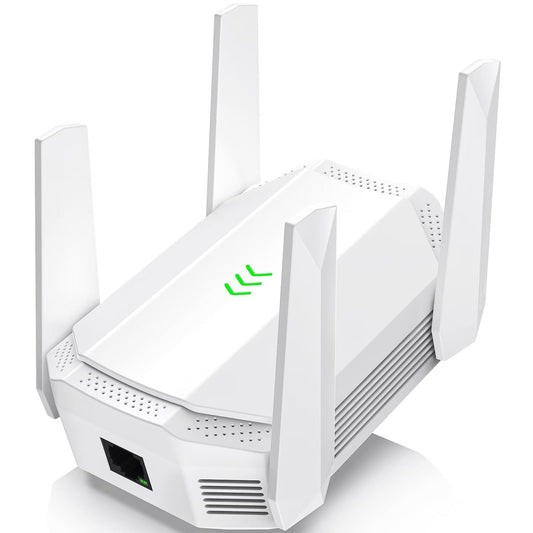 AX3000 WiFi 6 Extender, Dual Band WiFi Extender Signal Booster, Internet Booster with Gigabit Ethernet Port, Covers Up to 12,000sq.ft and 99 Devices, Faster Speed and Easy Setup, White