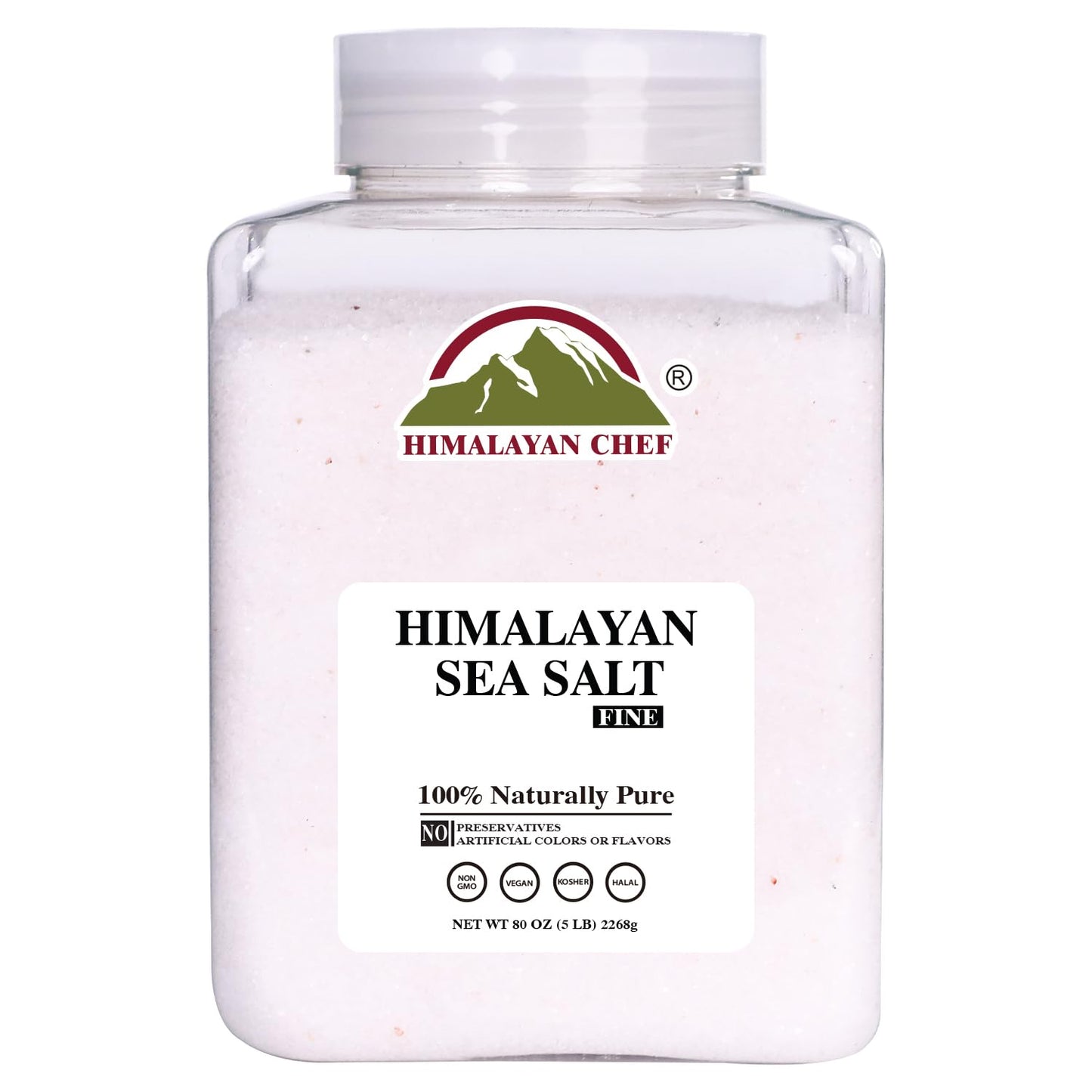 Himalayan Chef Sea Salt Fine Grain, 5 lbs | Rich Minerals, 100% Natural and Unrefined Sea Salt Fine Organic Minerals