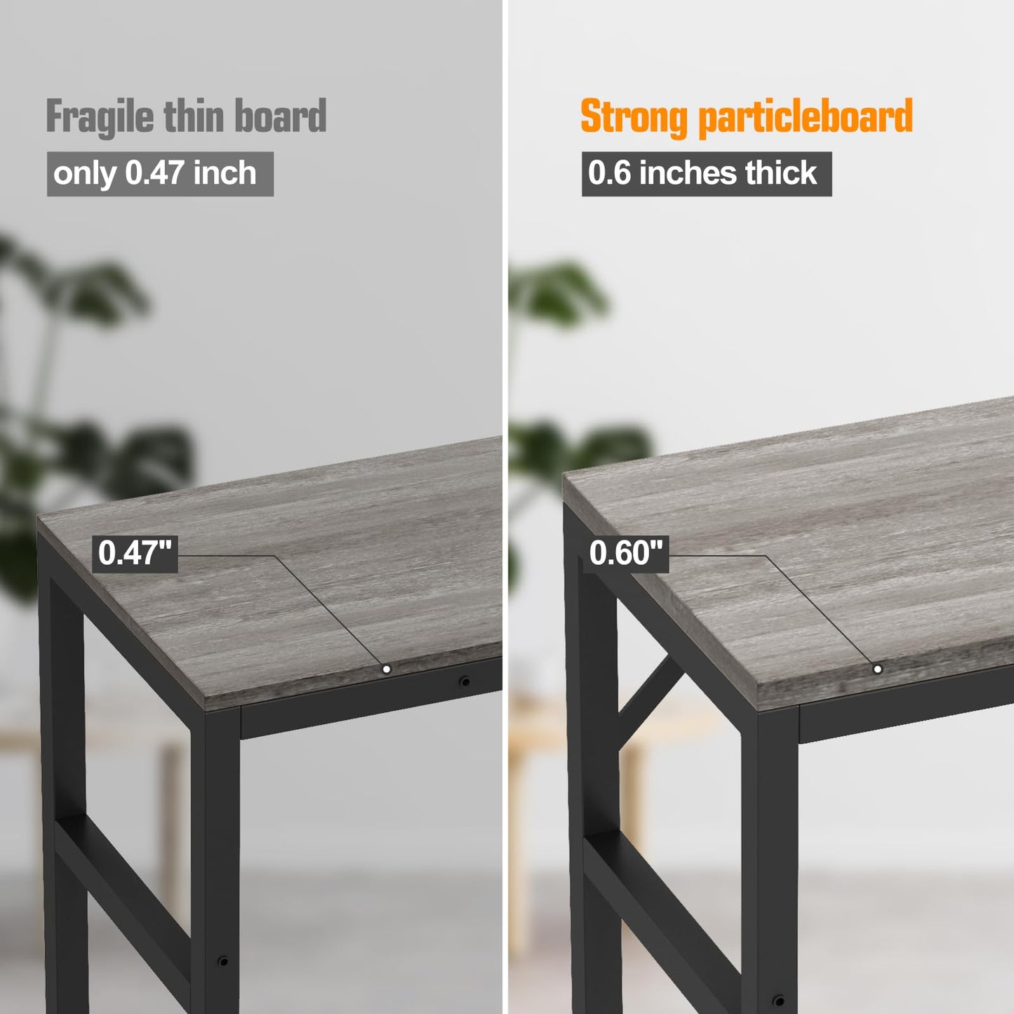 Livofloral Narrow Console Table, 29.5" Small Entryway Table, Sofa Table with 2 Support Bar, Industrial Couch Table, Thin Side Table, Display Tables for Living Room, Hallway, Bedroom, Foyer, Grey