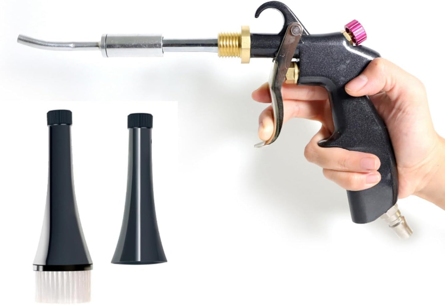 High Pressure Car Interior Spraying Washing Gun with 2 Set Nozzle Sprayer Connector Air Pulse Car Washing Equipment Tool (Upgrade-Dust blow gun)