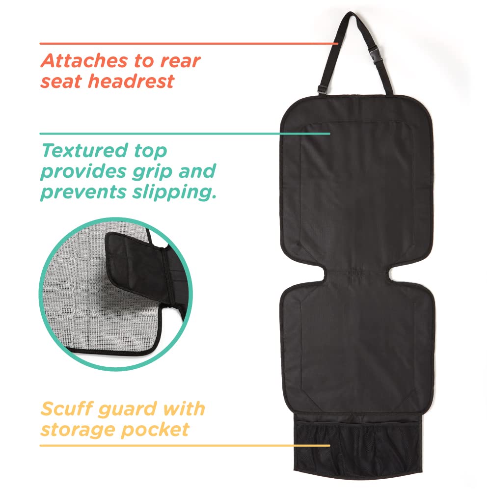 Nuby Deluxe Car Seat Protector, Black Mat for use Under Child's Car Seat