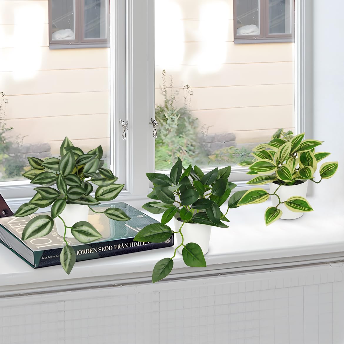 Hollyone Fake Plants 6 Pack Artificial Plants Indoor Faux Plants Small Fake Potted Plant for Home Aesthetic Living Room Bathroom Desk Shelf Office Decor