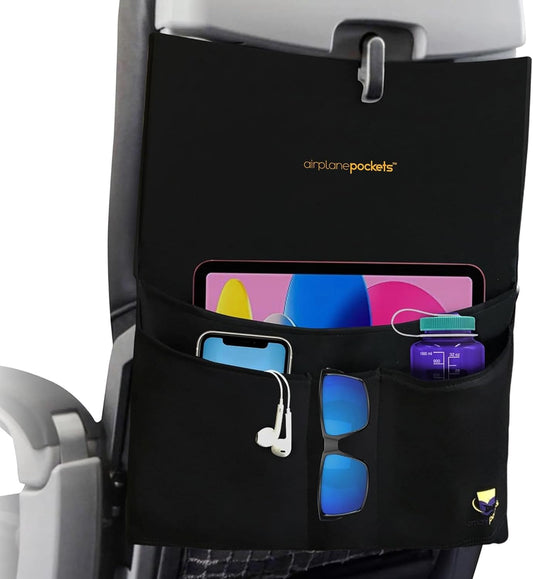 Airplane Pockets - Airplane Accessories - Plane Travel Essentials - Travel Organizer - Seat Storage Organizer - Air Travel Essentials - Seat Back Organizer - International Travel Must Haves