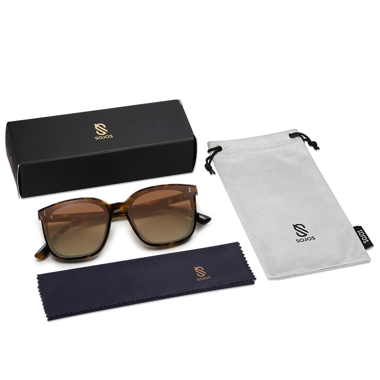 SOJOS Sunglasses for Women Men Vintage Style Shades SJ2157,Brown/Gradient Grey