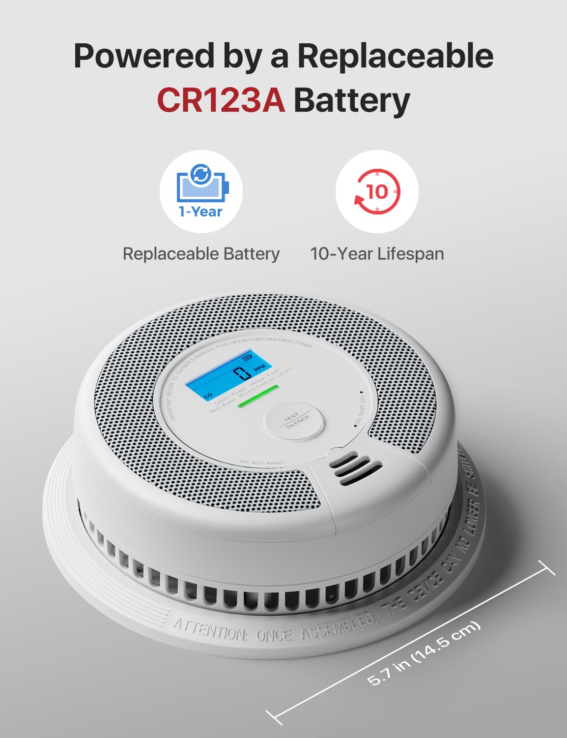 X-Sense Smart Smoke Detector Carbon Monoxide Detector Combo with Replaceable Battery, Wi-Fi Smoke and Carbon Monoxide Detector with Real-Time App Notifications, SC07-WX, 1-Pack