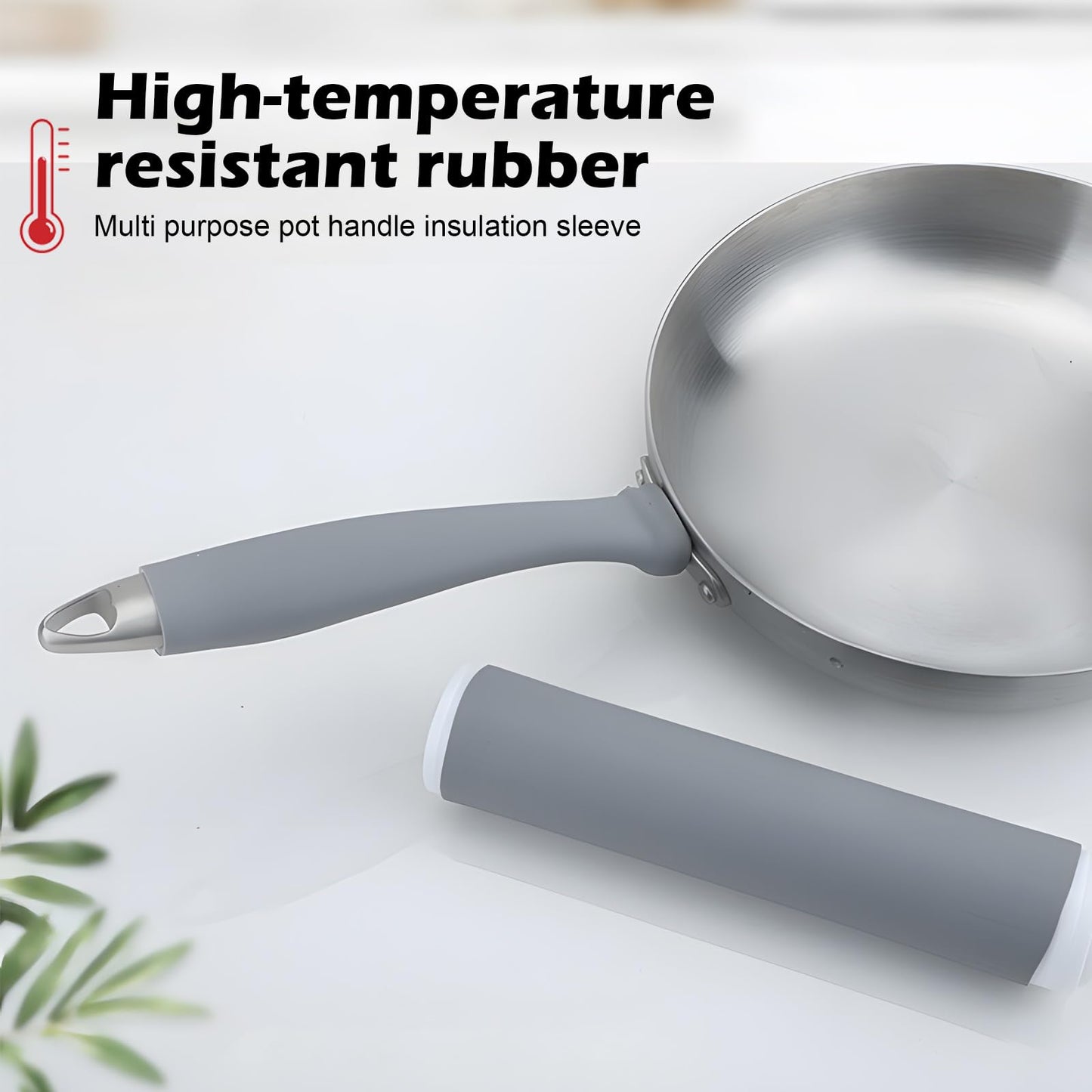 GoHere Silicone Pot Handle Cover Heat Resistant Fit Any Handles of Wok and Cookware Non-Slip Cast Iron Skillet Pan Handle Sleeve Suit for Pots and Pans Set (2, Large)