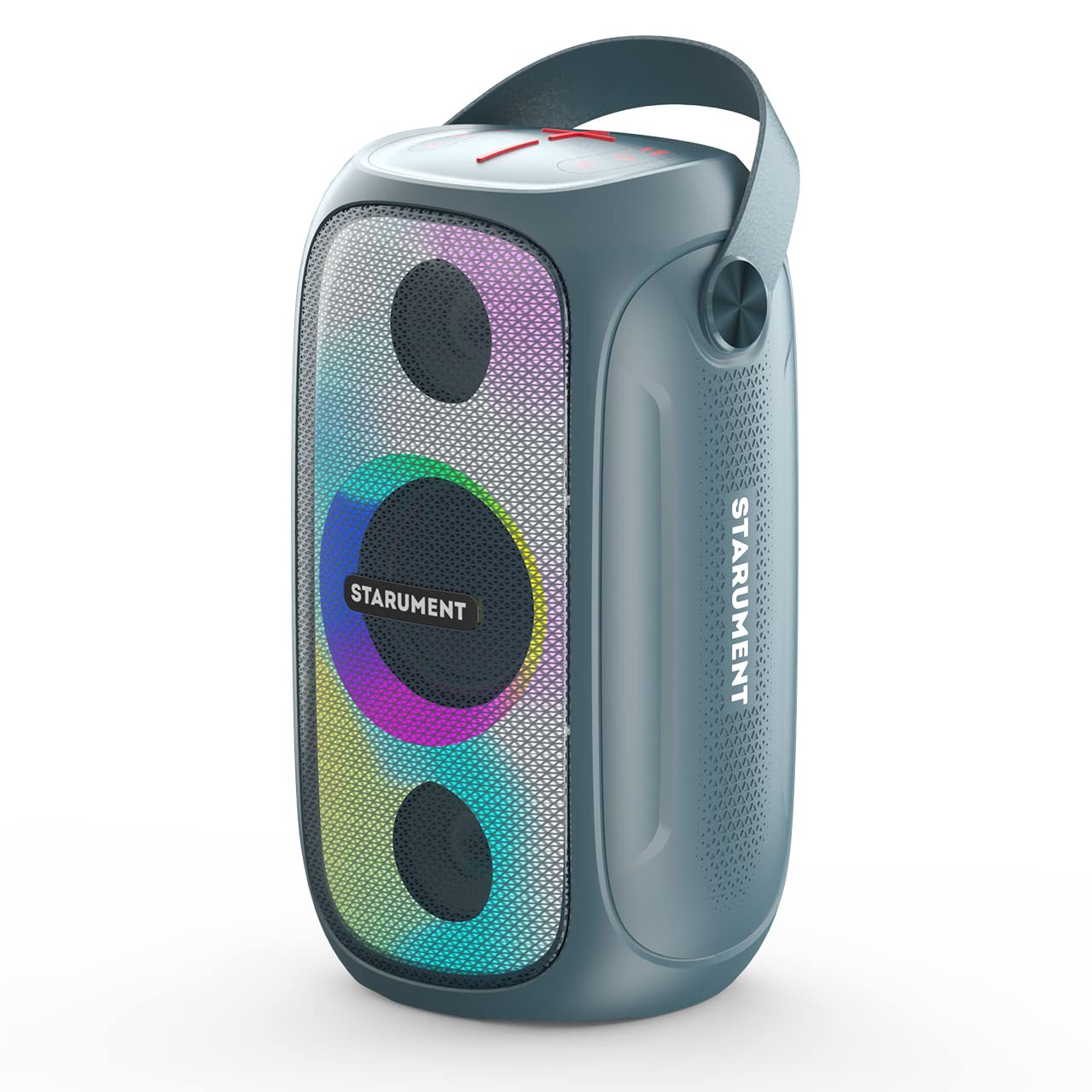 Starument MS-PB55 Party Speaker - Wireless Portable Speaker with Loud HiFi Sound, LED Lights, Cool Unique Design - IPX5 Waterproof, Rechargeable 3600mAh Battery - Compact Home & Outdoor Travel Speaker