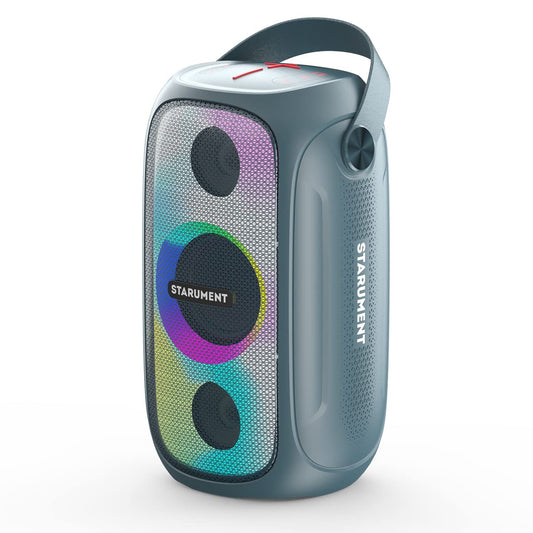 Starument MS-PB55 Party Speaker - Wireless Portable Speaker with Loud HiFi Sound, LED Lights, Cool Unique Design - IPX5 Waterproof, Rechargeable 3600mAh Battery - Compact Home & Outdoor Travel Speaker