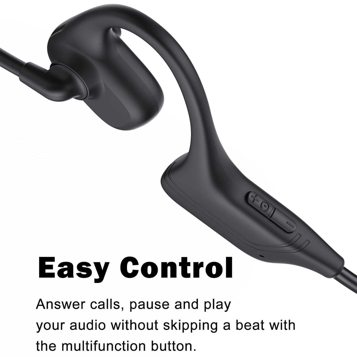 voijump Open Ear Headphones with Mic, Bluetooth Wireless Headset with Microphone, Multipoint Connect Bluetooth 5.3 Headphone, Sweatproof Wireless Headset for Work, Driving, Running, Workouts