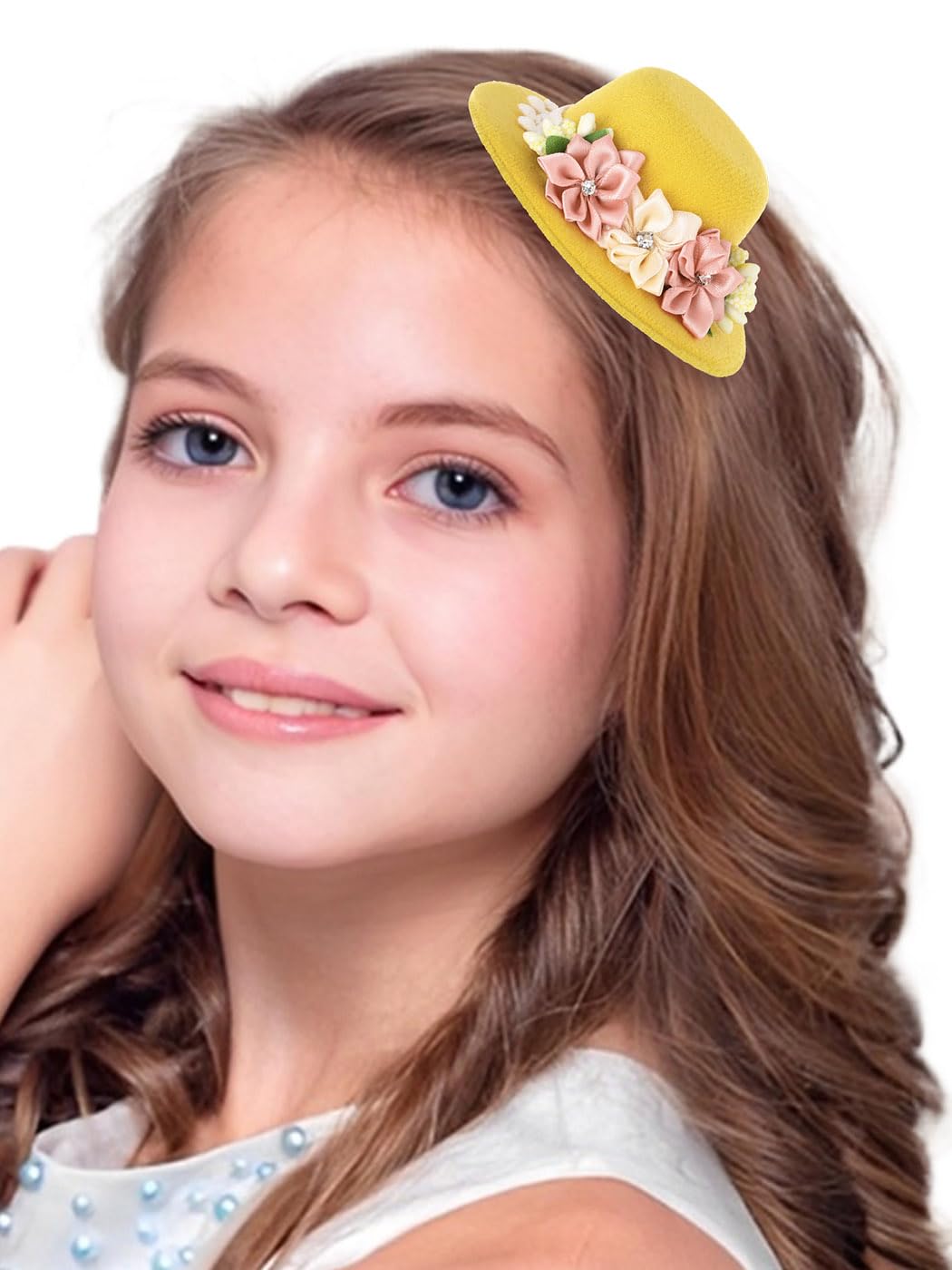 Bohend Mini tocado con plumas y flores, clip para el cabello, sombreros de fiesta de té, accesorios para el Derby de Kentucky 2025 para mujeres