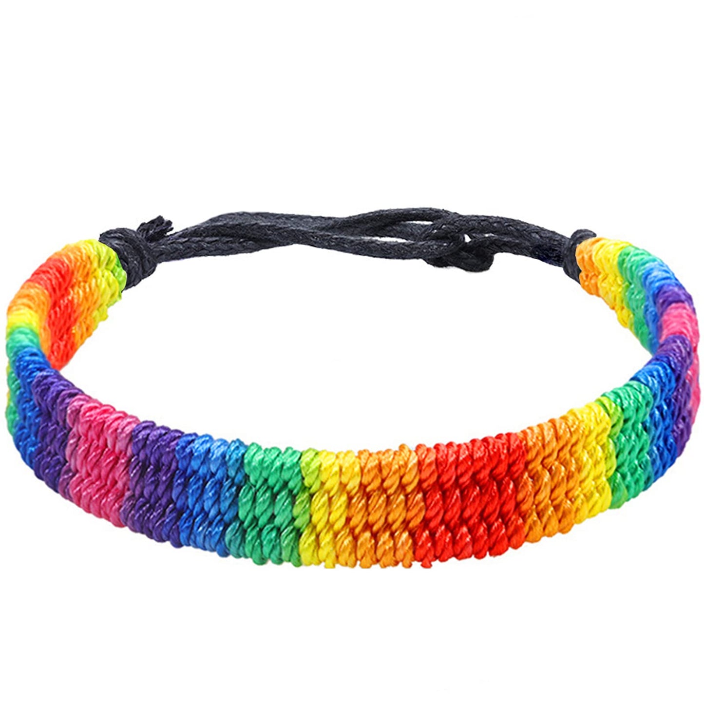 Rainbow LGBT Pride Bracelet for Lesbian Gay Bisexual Adjustable LGBTQ Pride Bracelets Handmade Braided Wristband Pride Month Friendship Bracelet Gifts for Men Women Bulk