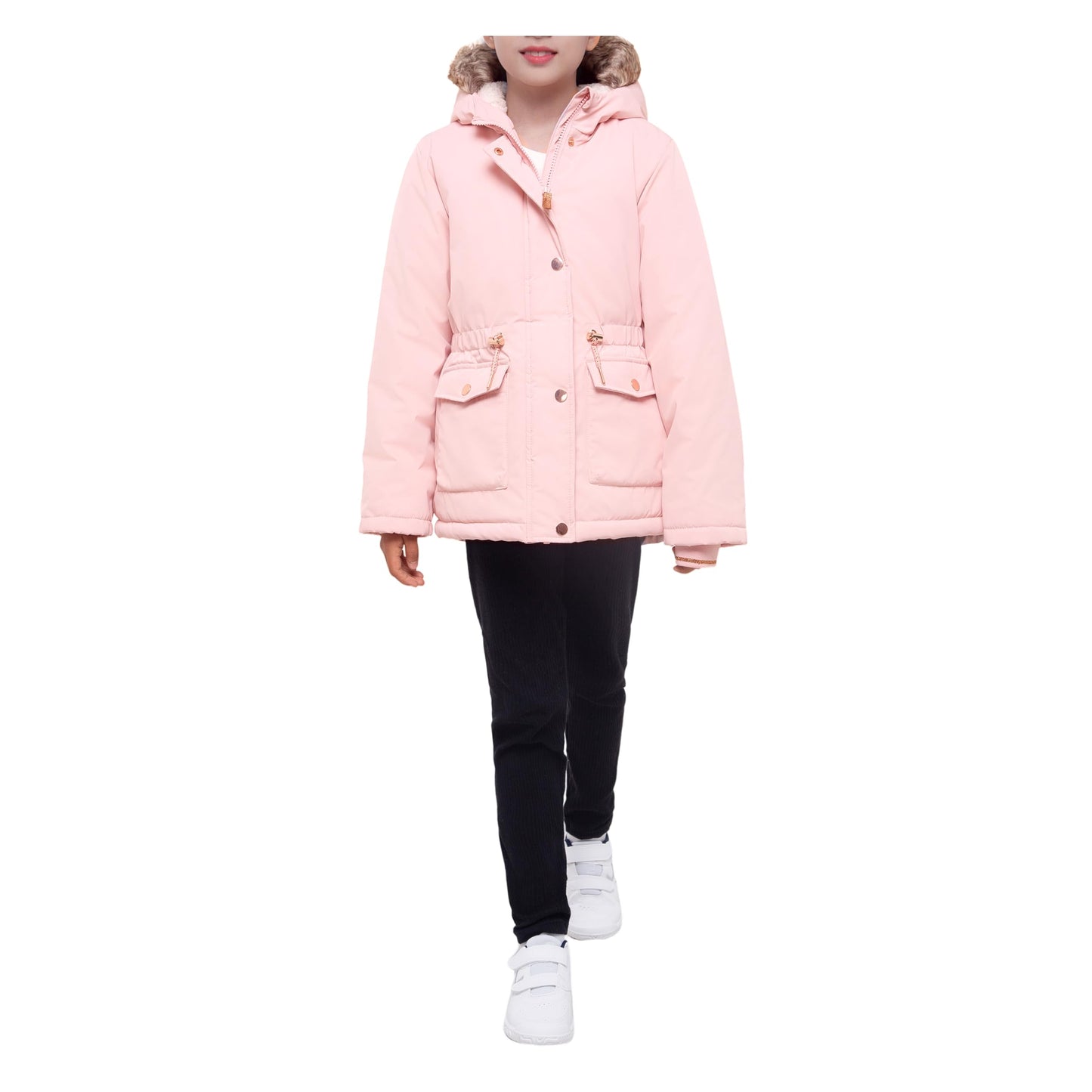 Rokka&Rolla Girls' Water-Resistant Sherpa Fleece Lined Puffer Jacket Winter Parka Coat