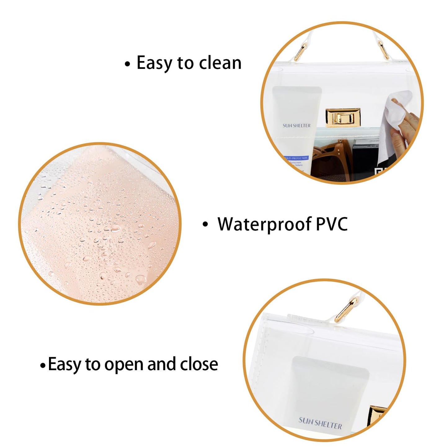 VUIASK Clear Bag For Stadium Events, Clear Purse For Women, Trendy Gift, Shoulder Bag & Fashion Handbags Stadium Approved Events Festivals