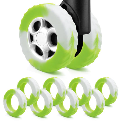 8Pcs Luggage Wheel Covers,Silicone Cover for 2-2.4'' Suitcase Spinner Wheel, Upgrade Carry On Luggage Wheels Protector,Essential Travel Accessories (Gradual Green)
