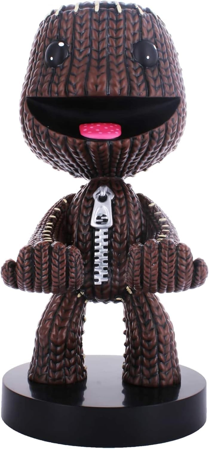 Exquisite Gaming: Sackboy: A Big Adventure - Sackboy - Original Mobile Phone & Gaming Controller Holder, Device Stand, Cable Guys, Sony Licensed Figure