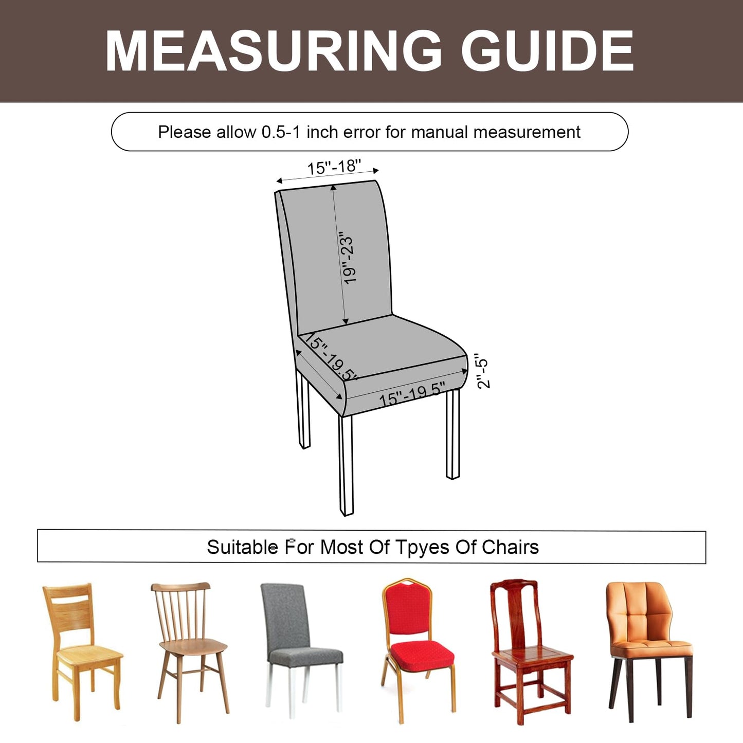 Genina Waterproof Dining Room Chair Covers Stretch Parsons Chair Slipcovers for Dining Room Kitchen Chair Protector Cover, Removable, Washable (4, Flower Pattern-Dark Gray)