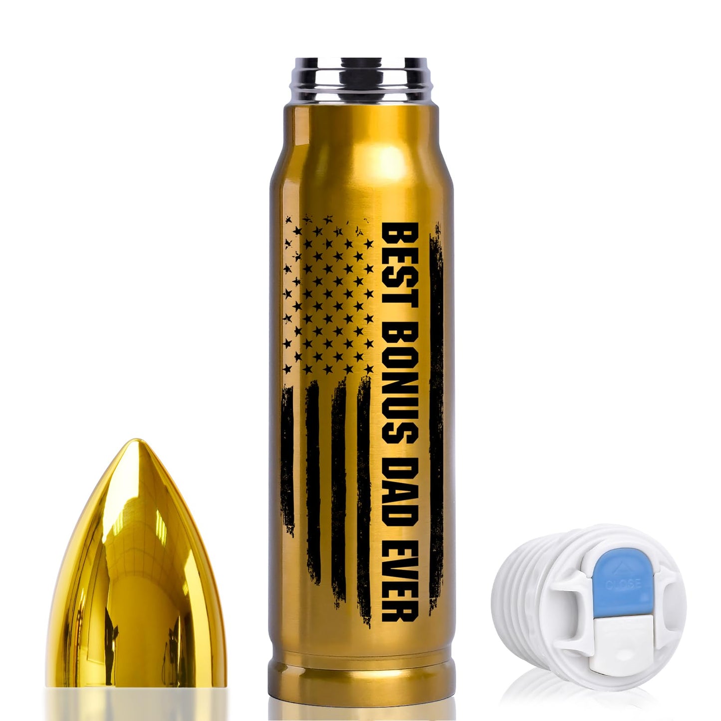 Fathers Day Gift for Dad Stepdad Grandpa from Wife Daughter, Personalized Fathers Day Dad Gifts 17oz Stainless Steel Tumbler on Birthday Valentines Anniversary Christmas Stocking Stuffers for Men