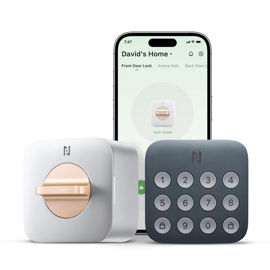 Anona Holo Wi-Fi Smart Lock with Keypad, Keyless Entry Deadbolt Door Lock with App Remote Control, AutoLock & Anomaly Detection, Non-Destructive Installation, Supports Alexa, Apple Home