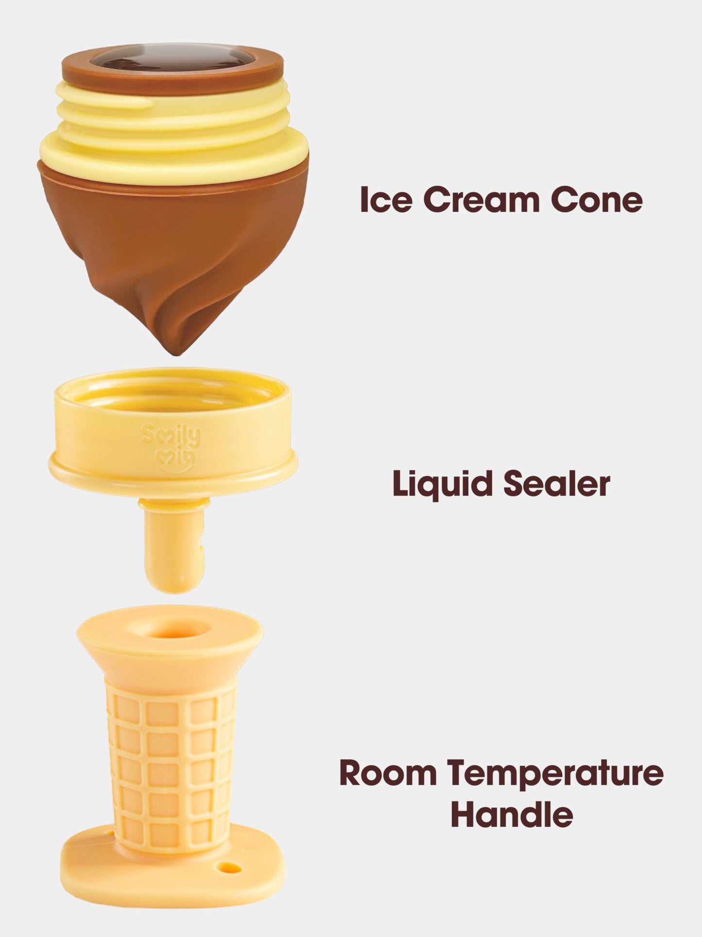 Smily Mia Freezer Teether for Babies 12-18Months,Freezable Ice Cream Toy for 6-12Months Babies,Cold Water Soother for 3-6Months for Teething Pian Relief,Cream White