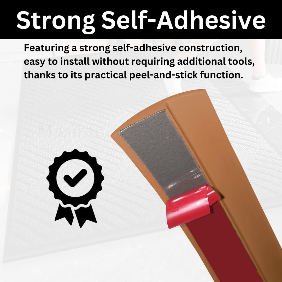 Floor Transition Strip Self Adhesive Carpet Wood Tile Vinyl Flooring Laminate Transition Cover Edge Trim Gap Doorway Threshold for Uneven Floors Heights Within 5 mm (120 inches, Light Brown Coffee)