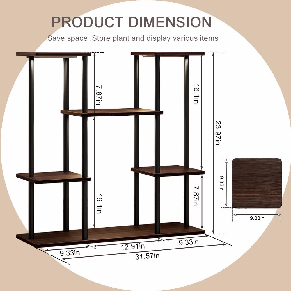INGIORDAR Plant Stand With Grow Light Indoor Corner Tiered Metal Plant Organizer 4 Tier 10 Pot plants shelf for Window Garden Balcony Living Room