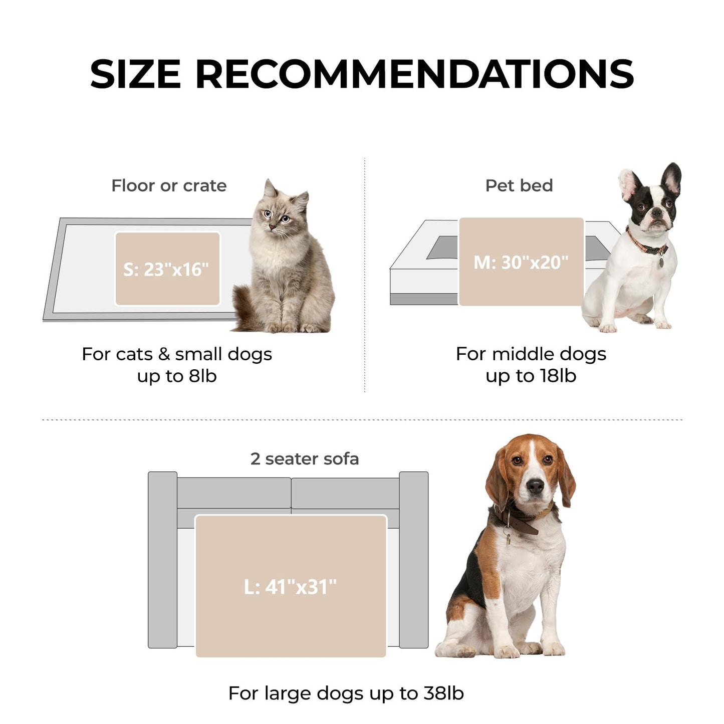 LINENLUX 1 Pack 3 Soft Fleece Dog Blanket for Pet Washable Warm Cat Puppy Fluffy Calming Flannel Beige/Pink/Grey Small