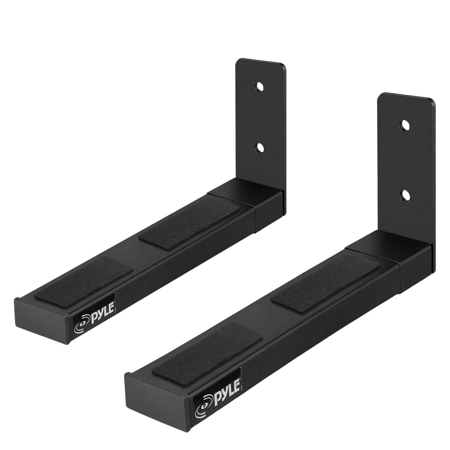 Pyle Adjustable Speaker Wall Mount Brackets - 2 Pack Extendable Steel Arms for Center Channel, Small or Large Speakers & Soundbars - 110 lbs Capacity, 6.7-11.8" Depth - Includes Mounting Hardware