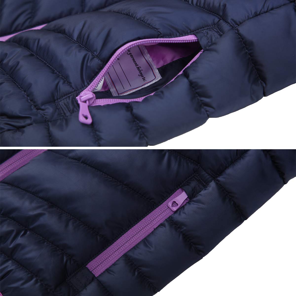 Rokka&Rolla Girls' Reversible Lightweight Puffer Jacket Hooded Water-Resistant Winter Coat