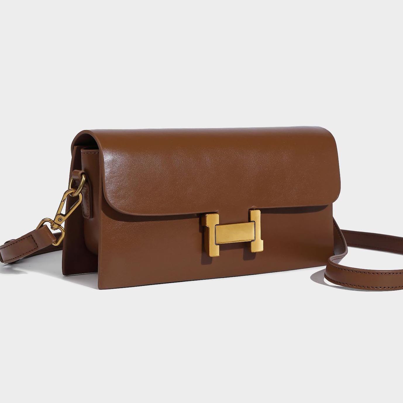 Small Cute Women Shoulder Bag, Mini Lady Leather Crossbody Bag, Classic Luxury Designer Handbags Women (Brown)