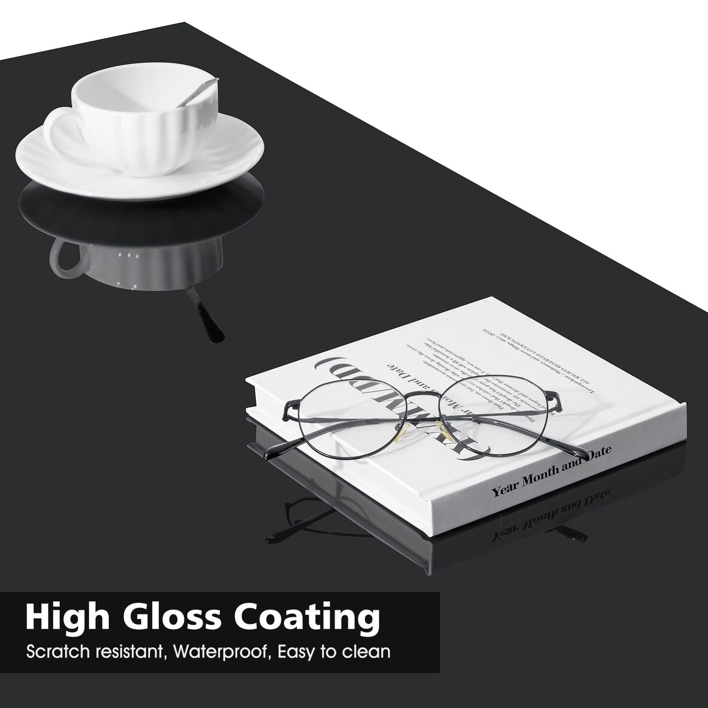 LED Coffee Table Black Lift Top Coffee Table with Storage Modern Tea Table with Drawer Lift Up Dining Center Table with LED Light for Living Room Home Office