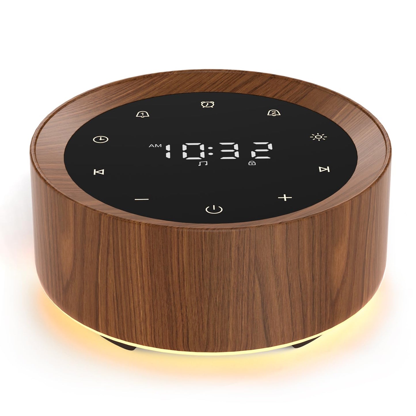 White Noise Sound Machine Alarm Clock 7 Colors Night Light Sound Machine for 20 Soothing Sounds 31 Level Volume 6 Level Screen Brightness 5 Timer Set Memory Function Touch Control for Adult/Baby Wood